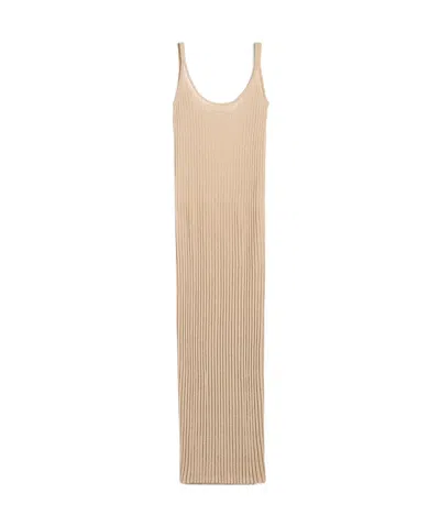 Max Mara Long Sleeveless Dress In Nude