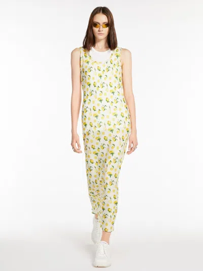 Max Mara Long Sleeveless Dress In Vanilla