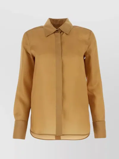 MAX MARA LONG SLEEVES BISCUIT SILK SHIRT
