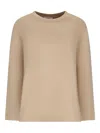 Max Mara Long-sleeves Embossed-logo Sweatshirt In Brown