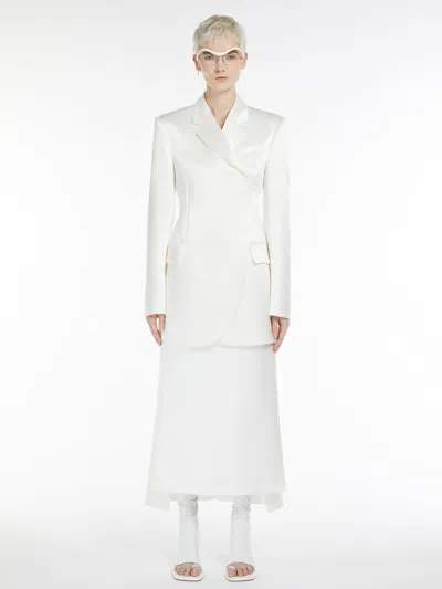 Max Mara Long Slit Wrap-style Skirt In White