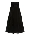 Max Mara Bartolo Pleated Velvet Skirt In Black