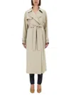 Max Mara Long "strench" Trench Coat In Neutral
