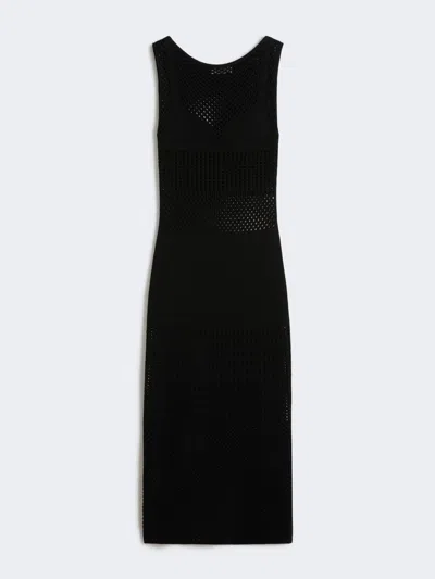 Max Mara Long Stretch Viscose Dress In Black