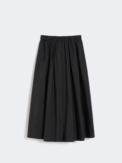 Max Mara Long Taffeta Skirt In Black
