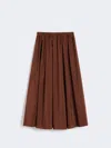 Max Mara Long Taffeta Skirt In Brown