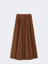 Max Mara Long Taffeta Skirt In Brown