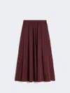 Max Mara Long Taffeta Skirt In Brown