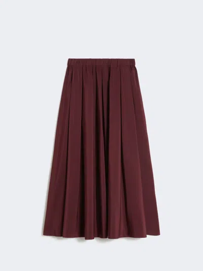 Max Mara Long Taffeta Skirt In Brown
