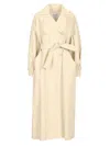 Max Mara Long Trench Coat Ronco In Neutral