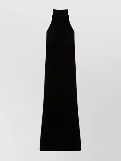 Max Mara Long Velvet Halter Neck Dress With Back Chain Detail In Yellow