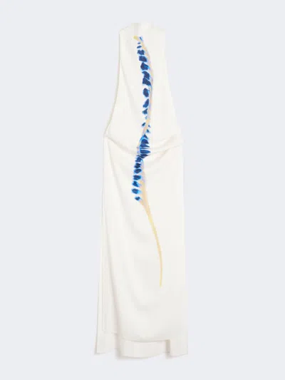 Max Mara Long Viscose Dress In Neutral