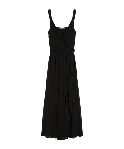 Max Mara Long Viscose Jersey Dress In Black
