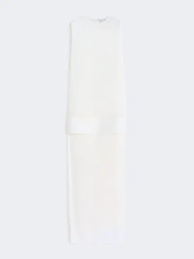 Max Mara Long, Viscose Jersey Dress In White