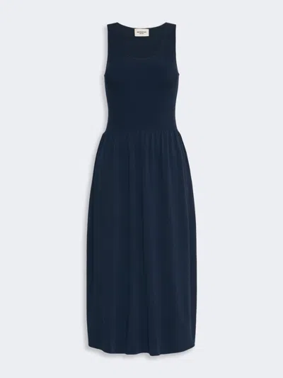 Max Mara Long Viscose Yarn Dress In Blue