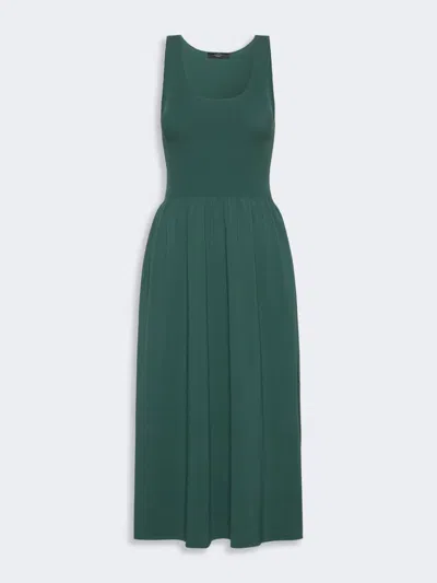 Max Mara Long Viscose Yarn Dress In Green