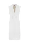 MAX MARA LONG WAISTCOAT IN VISCOSE AND LINEN ROSANNA