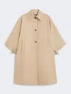 Max Mara Long Water-repellent Cotton Cloak In Neutral