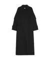 Max Mara Virgin Wool Cashmere Wide Collar Long Coat In Black