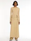 Max Mara Long Waterproof Gabardine Skirt In Beige