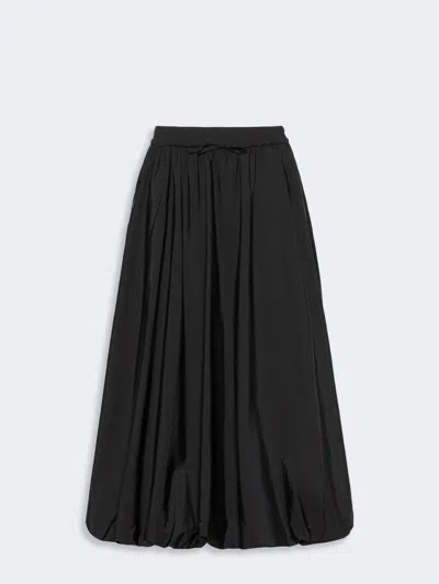Max Mara Long Water-repellent Canvas Skirt In Black