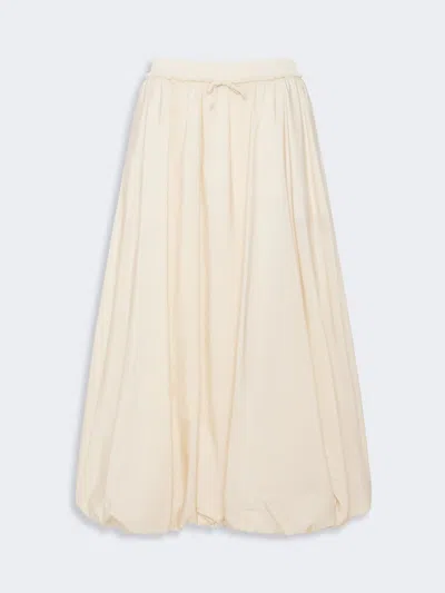 Max Mara Long Water-repellent Canvas Skirt In White