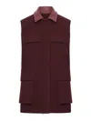 Max Mara Long Wool Alpaca And Cashmere Vest In Burgundy