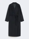 Max Mara Long Wool And Alpaca Coat In Blue