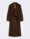Max Mara Long Wool And Alpaca Coat In Brown