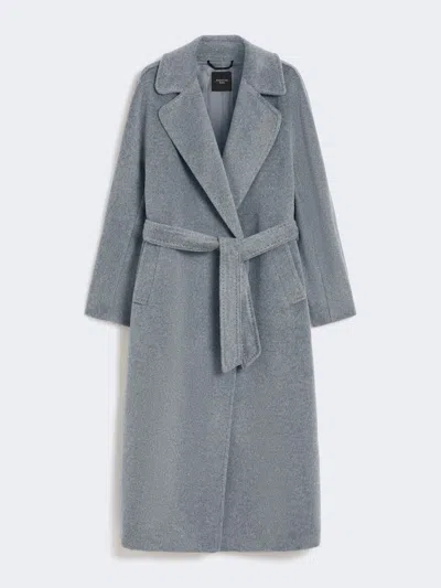 Max Mara Long Wool And Alpaca Coat In Gray
