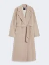 Max Mara Long Wool And Alpaca Coat In Neutral