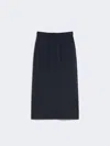 Max Mara Long Wool Blend Skirt In Blue