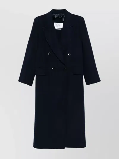 MAX MARA LONG WOOL CASHMERE COAT WITH NOTCHED LAPELS