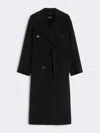 Max Mara Long Wool Coat In Black