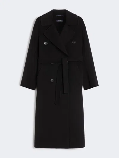 Max Mara Long Wool Coat In Black
