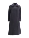 Max Mara Long Wool Coat In Blue