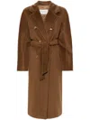 Max Mara Long Wool Coat In Brown