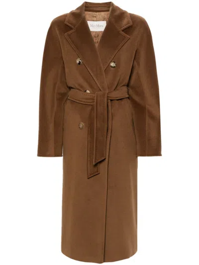 Max Mara Long Wool Coat In Brown
