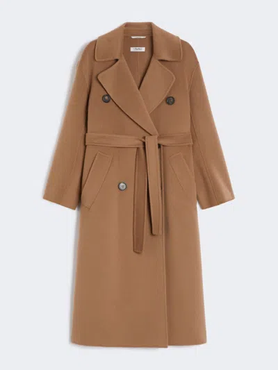 Max Mara Long Wool Coat In Brown