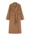 Max Mara Long Wool Coat In Brown