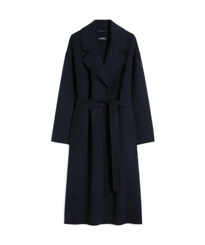 Max Mara Long Wool Coat In Green