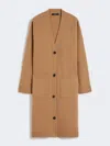 Max Mara Long Wool Knit Cardigan In Brown