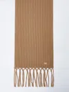 Max Mara Long Wool Scarf In Camel