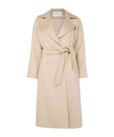 Max Mara Longline Belted Coat In Neutral