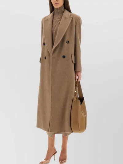 MAX MARA LONGLINE DOUBLE-BREASTED COAT NOTCHED LAPELS