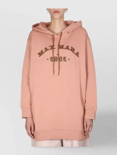 MAX MARA LONGLINE HOODIE WITH DRAWSTRING AND RIBBED CUFFS