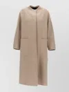 Max Mara 'longline Patch Pockets Seam Detailing Coat' In Brown