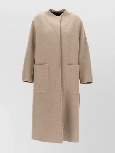 MAX MARA 'LONGLINE PATCH POCKETS SEAM DETAILING COAT'