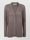 Max Mara Longline V-neck Sheer Knit Cardigan