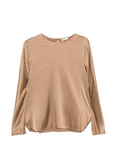 Max Mara Long-sleeve Blouse In Brown